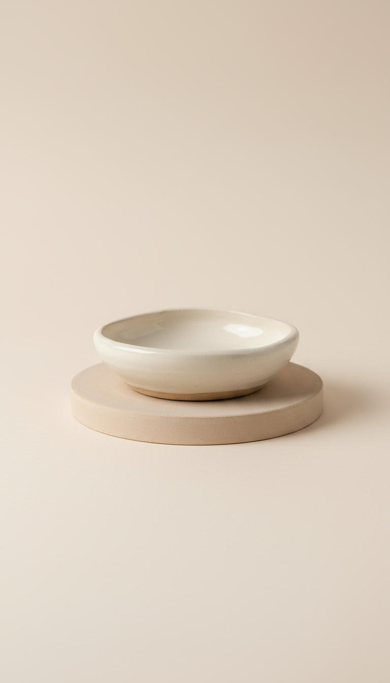 Cream cashmere ceramic jewelry dish