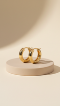 Gold hoop earrings with anti-tarnish finish